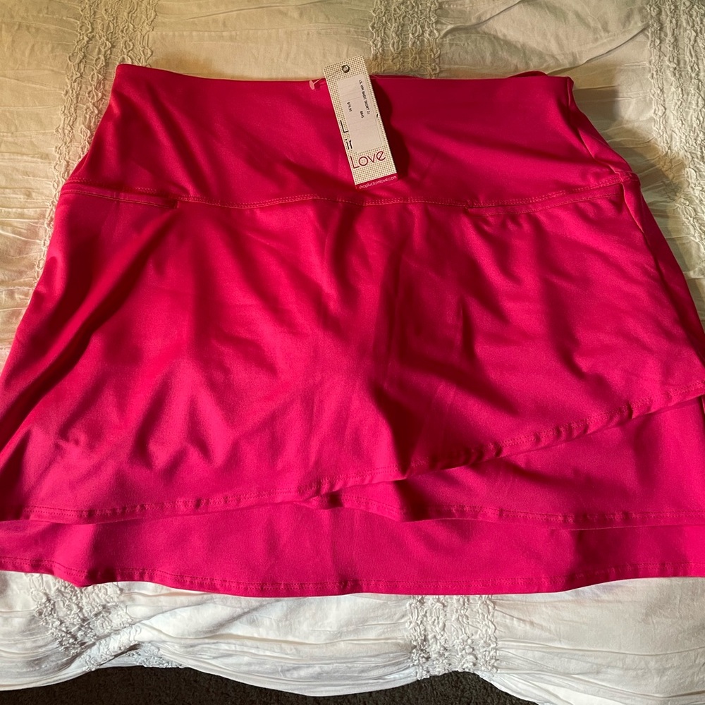 Lucky in Love pink golf skirt with built in shorts